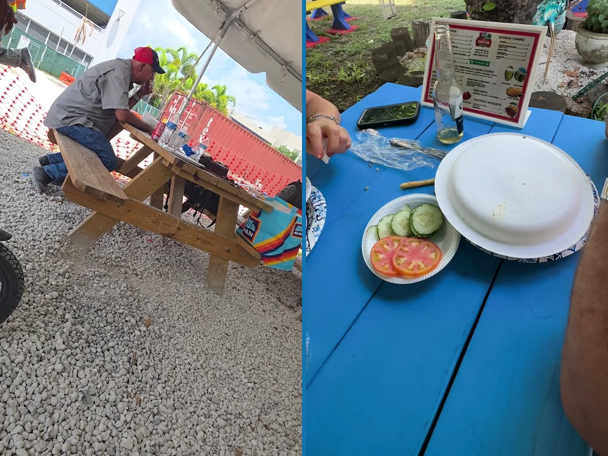 Plates for sharing on a casual restaurant table.